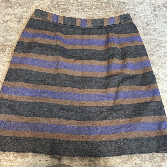 Boden purple, brown, and black Striped Skirt size 8 regular - Picture 6 of 7